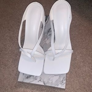 White open toe heel